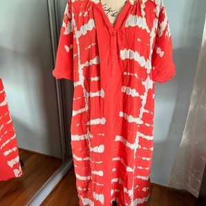 Young, Fabulous & Broke Baja tiger Lilly ladder kaftan resort wear dress M/L